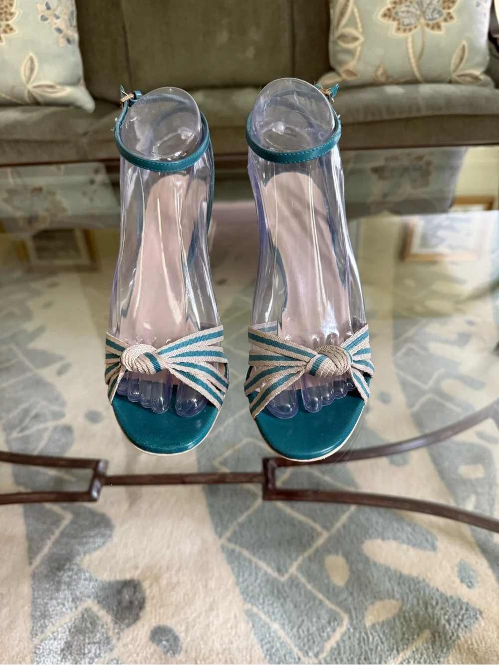 Vintage Tom Ford Gucci Mirabelle Teal Heels - Size 6